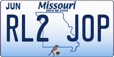 MO license plate RL2J0P