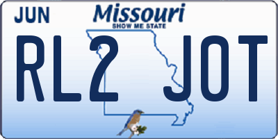 MO license plate RL2J0T