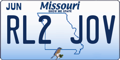 MO license plate RL2J0V
