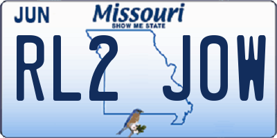 MO license plate RL2J0W