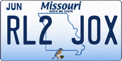 MO license plate RL2J0X