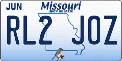 MO license plate RL2J0Z