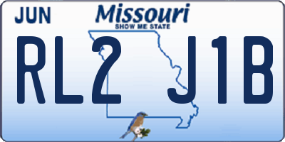 MO license plate RL2J1B
