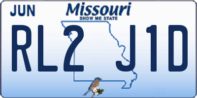 MO license plate RL2J1D