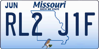 MO license plate RL2J1F