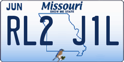 MO license plate RL2J1L