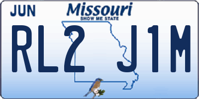 MO license plate RL2J1M