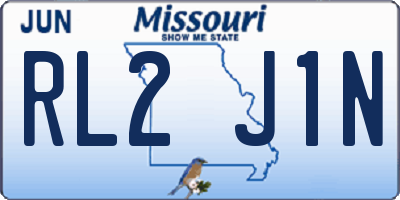 MO license plate RL2J1N