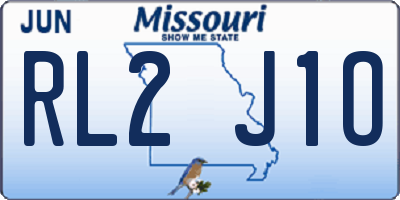 MO license plate RL2J1O