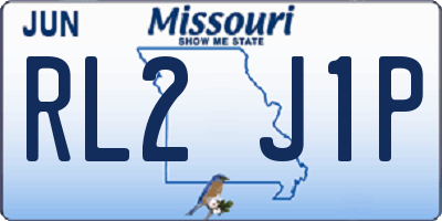 MO license plate RL2J1P