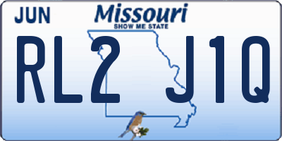MO license plate RL2J1Q