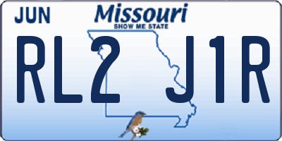 MO license plate RL2J1R
