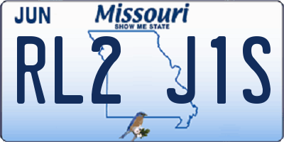 MO license plate RL2J1S