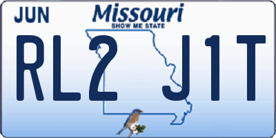 MO license plate RL2J1T