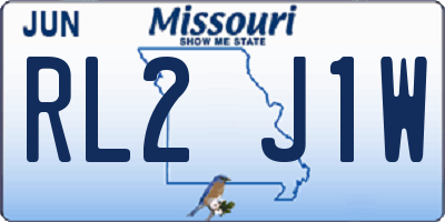 MO license plate RL2J1W