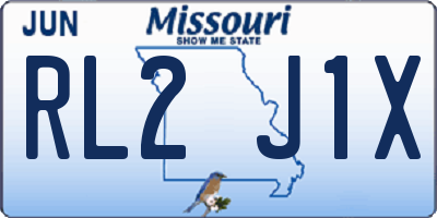MO license plate RL2J1X