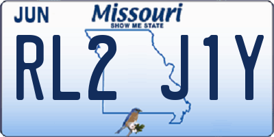 MO license plate RL2J1Y