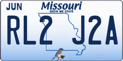 MO license plate RL2J2A