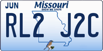 MO license plate RL2J2C