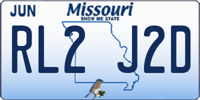 MO license plate RL2J2D