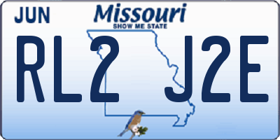 MO license plate RL2J2E