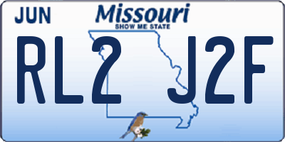 MO license plate RL2J2F