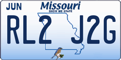 MO license plate RL2J2G