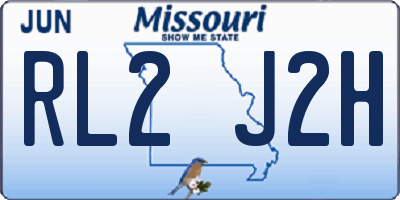 MO license plate RL2J2H