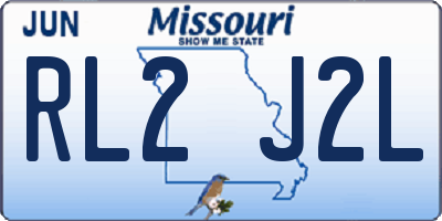 MO license plate RL2J2L