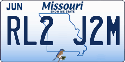 MO license plate RL2J2M