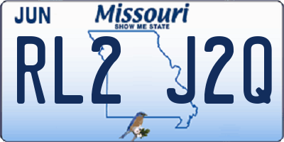 MO license plate RL2J2Q