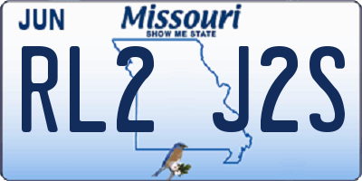 MO license plate RL2J2S