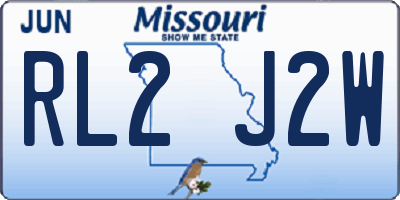 MO license plate RL2J2W
