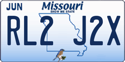 MO license plate RL2J2X
