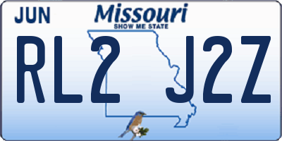 MO license plate RL2J2Z