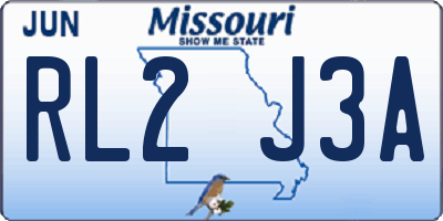 MO license plate RL2J3A