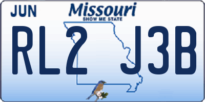 MO license plate RL2J3B
