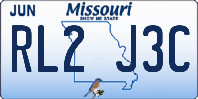 MO license plate RL2J3C