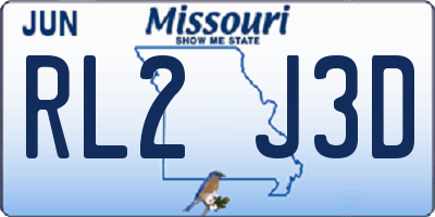 MO license plate RL2J3D