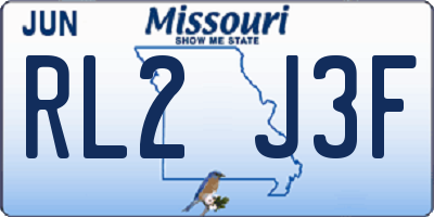 MO license plate RL2J3F
