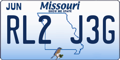 MO license plate RL2J3G