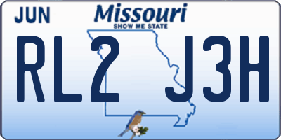 MO license plate RL2J3H