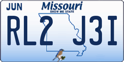 MO license plate RL2J3I