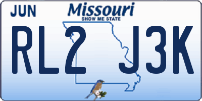 MO license plate RL2J3K