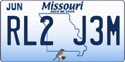 MO license plate RL2J3M