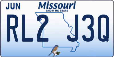 MO license plate RL2J3Q