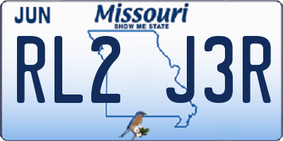 MO license plate RL2J3R