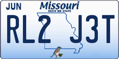 MO license plate RL2J3T