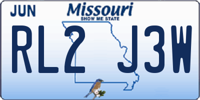 MO license plate RL2J3W