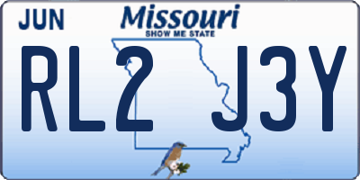 MO license plate RL2J3Y